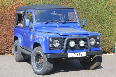 Land Rover Defender 2.5 90 300 TDi Soft Top Four Wheel Drive Diesel Aircraft Blue at Norton Automotive Aylesbury